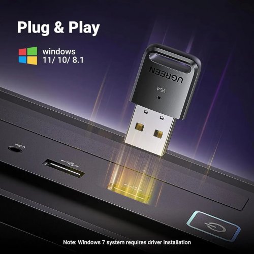 Bluetooth адаптер Ugreen CM748 Bluetooth 5.4 (35058) Black купити в Україні: Київ, Львів, Хмельницький, Тернопіль | Низька ціна, відгуки, характеристики від TELEMART фото