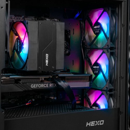 Компьютер HEXO Gaming TwinFront Pro+ (HGP-TF8400FN5060TI-D532S1TBK) (Windows OC Key 11 Home 64Bit) Black купить в Украине: Киев, Днепр, Харьков, Одесса  | Низкая цена, отзывы, характеристики от TELEMART фото
