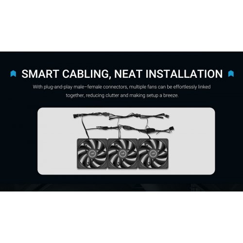 Кулер для корпуса SAMA FZ12 (FZ12-BKXX1TOX-G) Black купити в Україні: Київ, Львів, Хмельницький, Тернопіль, Івано-Франківськ | Перевірка сумісності, низька ціна, відгуки, характеристики від TELEMART фото