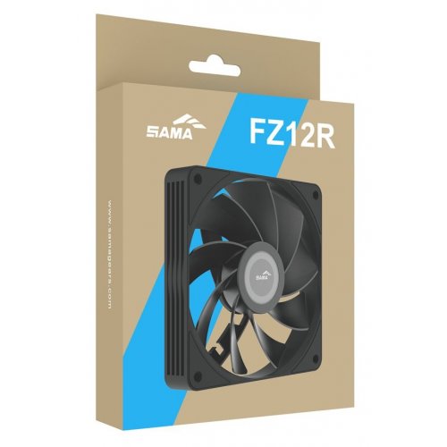 Кулер для корпуса SAMA FZ12R (FZ12-BKXX1TOR-G) Black купити в Україні: Київ, Львів, Хмельницький, Тернопіль, Івано-Франківськ | Перевірка сумісності, низька ціна, відгуки, характеристики від TELEMART фото