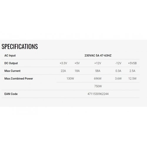 Блок живлення Aerocool VX PLUS Stealth 750W (ACPN-VS75AEY.12) купити в Україні: Київ, Львів, Хмельницький, Тернопіль | Перевірка сумісності, низька ціна, відгуки, характеристики від TELEMART фото