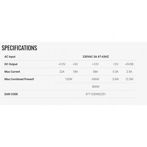 Блок живлення Aerocool VX PLUS Stealth 800W (ACPN-VS80AEY.12) купити в Україні: Київ, Львів, Хмельницький, Тернопіль | Перевірка сумісності, низька ціна, відгуки, характеристики від TELEMART фото
