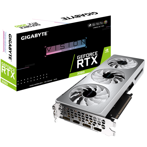 Видеокарта Gigabyte GeForce RTX 3060 VISION OC 12288MB (GV-N3060VISION OC-12GD 2.0) (Восстановлено продавцом, 808509) купить в Украине: Киев, Днепр, Харьков, Одесса  | Проверка совместимости, низкая цена, отзывы, характеристики от TELEMART фото