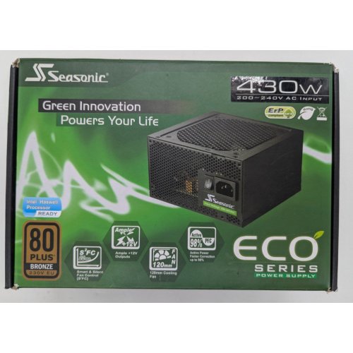 Блок живлення Seasonic ECO-430 430W Bronze (SSR-430ST) (Відновлено продавцем, 808512) купити в Україні: Київ, Львів, Хмельницький, Тернопіль | Перевірка сумісності, низька ціна, відгуки, характеристики від TELEMART фото