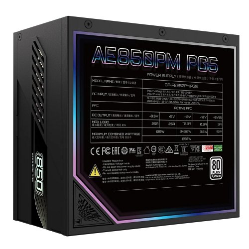 Уценка блок питания Gigabyte AE850PM PG5 850W (GP-AE850PM PG5) Black (После видеообзора, 808547) купить в Украине: Киев, Днепр, Харьков, Одесса  | Проверка совместимости, низкая цена, отзывы, характеристики от TELEMART фото