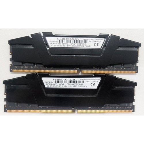Озу G.Skill DDR4 32GB (2x16GB) 4400Mhz Ripjaws V (F4-4400C19D-32GVK) (Восстановлено продавцом, 808554) купить в Украине: Киев, Днепр, Харьков, Одесса  | Проверка совместимости, низкая цена, отзывы, характеристики от TELEMART фото