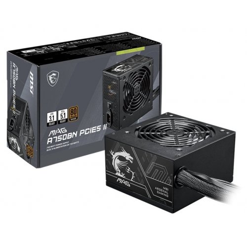 Блок питания MSI MAG 750W PCIE5 (A750BN II) купить в Украине: Киев, Днепр, Харьков, Одесса  | Проверка совместимости, низкая цена, отзывы, характеристики от TELEMART фото