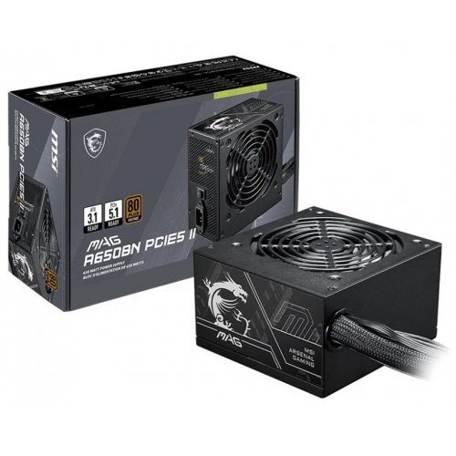 Блок питания MSI MAG 650W PCIE5 (A650BN II) купить в Украине: Киев, Днепр, Харьков, Одесса  | Проверка совместимости, низкая цена, отзывы, характеристики от TELEMART фото