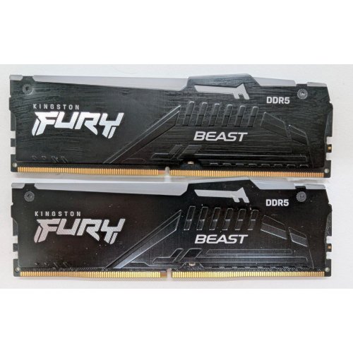 Озу Kingston DDR5 16GB (2x8GB) 6000MHz FURY Beast RGB Black (KF560C40BBAK2-16) (Восстановлено продавцом, 808759) купить в Украине: Киев, Днепр, Харьков, Одесса  | Проверка совместимости, низкая цена, отзывы, характеристики от TELEMART фото