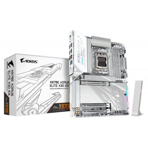 Материнская плата Gigabyte X870E AORUS ELITE X3D ICE (sAM5, AMD X870E) купить в Украине: Киев, Днепр, Харьков, Одесса  | Проверка совместимости, низкая цена, отзывы, характеристики от TELEMART фото