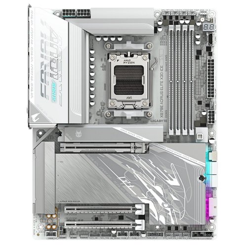 Материнская плата Gigabyte X870E AORUS ELITE X3D ICE (sAM5, AMD X870E) купить в Украине: Киев, Днепр, Харьков, Одесса  | Проверка совместимости, низкая цена, отзывы, характеристики от TELEMART фото