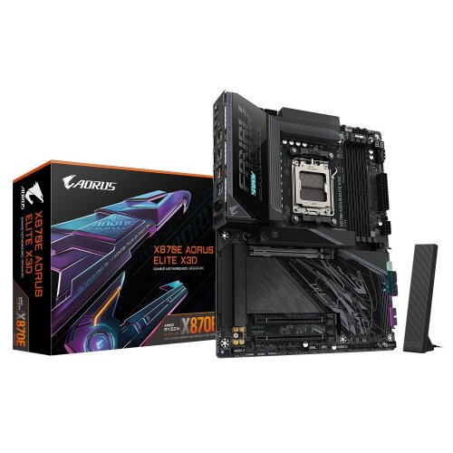 Материнская плата Gigabyte X870E AORUS ELITE X3D (sAM5, AMD X870E) купить в Украине: Киев, Днепр, Харьков, Одесса  | Проверка совместимости, низкая цена, отзывы, характеристики от TELEMART фото
