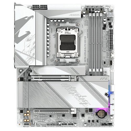 Материнська плата Gigabyte X870 AORUS ELITE X3D ICE (sAM5, AMD X870) купити в Україні: Київ, Львів, Хмельницький, Тернопіль | Перевірка сумісності, низька ціна, відгуки, характеристики від TELEMART фото