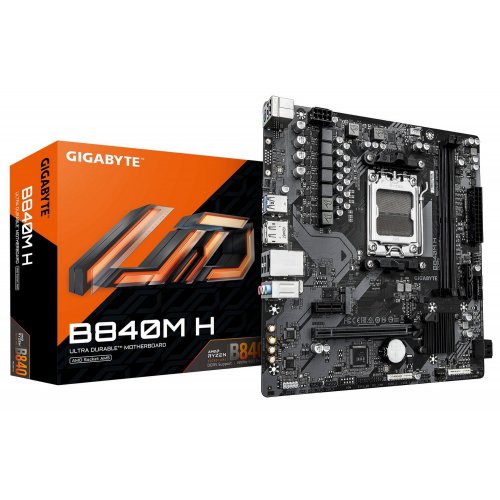 Материнская плата Gigabyte B840M H (sAM5, AMD B840) купить в Украине: Киев, Днепр, Харьков, Одесса  | Проверка совместимости, низкая цена, отзывы, характеристики от TELEMART фото