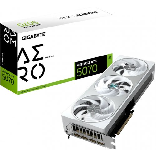 Відеокарта Gigabyte GeForce RTX 5070 AERO 12288MB (GV-N5070AERO-12GD) купити в Україні: Київ, Львів, Хмельницький, Тернопіль | Перевірка сумісності, низька ціна, відгуки, характеристики від TELEMART фото
