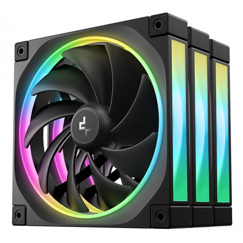 Набор кулеров для корпуса Deepcool FL14 3 in 1 (R-FL14-BKAPN3-G) Black купить в Украине: Киев, Днепр, Харьков, Одесса  | Проверка совместимости, низкая цена, отзывы, характеристики от TELEMART фото