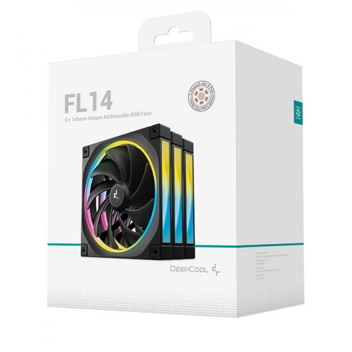 Набор кулеров для корпуса Deepcool FL14 3 in 1 (R-FL14-BKAPN3-G) Black купить в Украине: Киев, Днепр, Харьков, Одесса  | Проверка совместимости, низкая цена, отзывы, характеристики от TELEMART фото