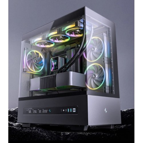 Набор кулеров для корпуса Deepcool FL14 3 in 1 (R-FL14-BKAPN3-G) Black купить в Украине: Киев, Днепр, Харьков, Одесса  | Проверка совместимости, низкая цена, отзывы, характеристики от TELEMART фото