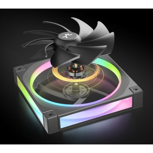 Набор кулеров для корпуса Deepcool FL14 3 in 1 (R-FL14-BKAPN3-G) Black купить в Украине: Киев, Днепр, Харьков, Одесса  | Проверка совместимости, низкая цена, отзывы, характеристики от TELEMART фото