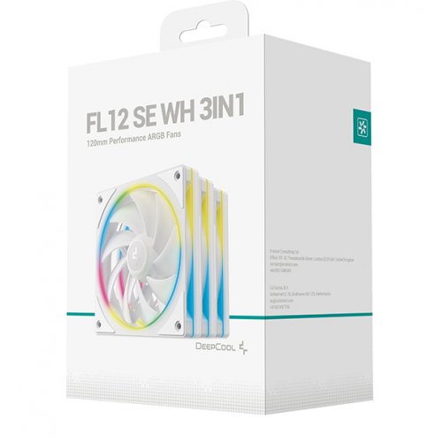 Набор кулеров для корпуса Deepcool FL12 SE 3 in 1 (R-FL12SE-WHAPN3-G) White купить в Украине: Киев, Днепр, Харьков, Одесса  | Проверка совместимости, низкая цена, отзывы, характеристики от TELEMART фото