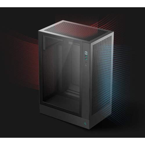 Корпус Deepcool CH170 Plus Tempered Glass без БП (R-CH170-BKNGM0-G) Black купить в Украине: Киев, Днепр, Харьков, Одесса  | Проверка совместимости, низкая цена, отзывы, характеристики от TELEMART фото