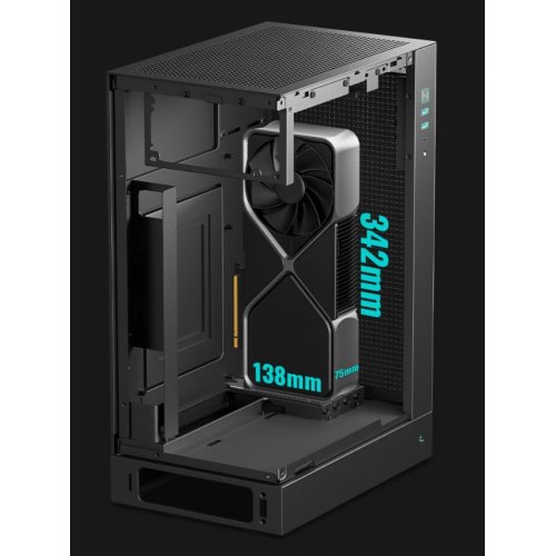 Корпус Deepcool CH170 Plus Tempered Glass без БП (R-CH170-BKNGM0-G) Black купить в Украине: Киев, Днепр, Харьков, Одесса  | Проверка совместимости, низкая цена, отзывы, характеристики от TELEMART фото