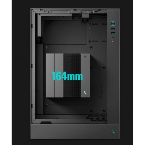 Корпус Deepcool CH170 Plus Tempered Glass без БП (R-CH170-BKNGM0-G) Black купить в Украине: Киев, Днепр, Харьков, Одесса  | Проверка совместимости, низкая цена, отзывы, характеристики от TELEMART фото