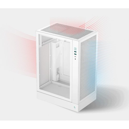 Корпус Deepcool CH170 Plus Tempered Glass без БП (R-CH170-WHNGM0-G) White купить в Украине: Киев, Днепр, Харьков, Одесса  | Проверка совместимости, низкая цена, отзывы, характеристики от TELEMART фото