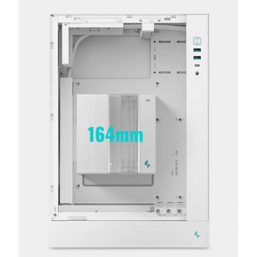 Корпус Deepcool CH170 Plus Tempered Glass без БП (R-CH170-WHNGM0-G) White купить в Украине: Киев, Днепр, Харьков, Одесса  | Проверка совместимости, низкая цена, отзывы, характеристики от TELEMART фото