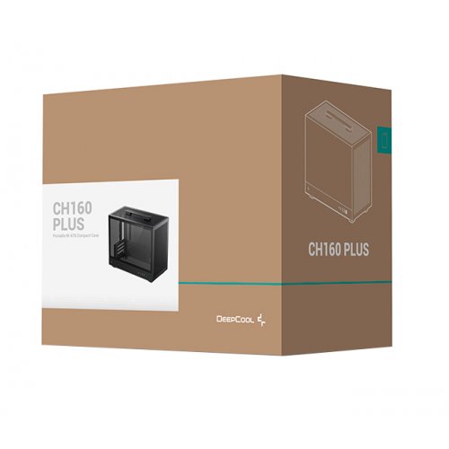Корпус Deepcool CH160 Plus Tempered Glass без БП (R-CH160-BKNGM0-G) Black купить в Украине: Киев, Днепр, Харьков, Одесса  | Проверка совместимости, низкая цена, отзывы, характеристики от TELEMART фото