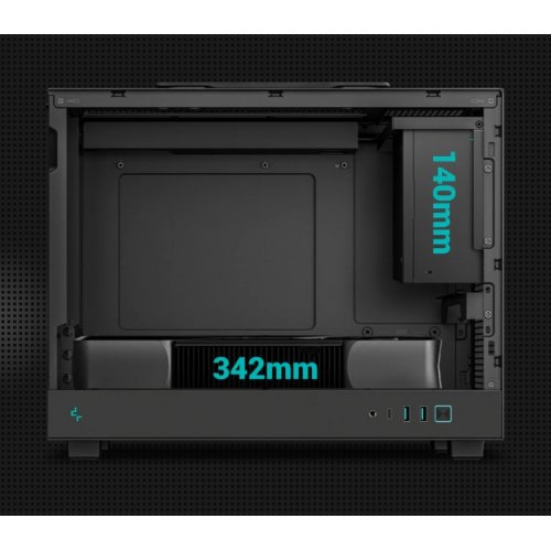 Корпус Deepcool CH160 Plus Tempered Glass без БП (R-CH160-BKNGM0-G) Black купить в Украине: Киев, Днепр, Харьков, Одесса  | Проверка совместимости, низкая цена, отзывы, характеристики от TELEMART фото