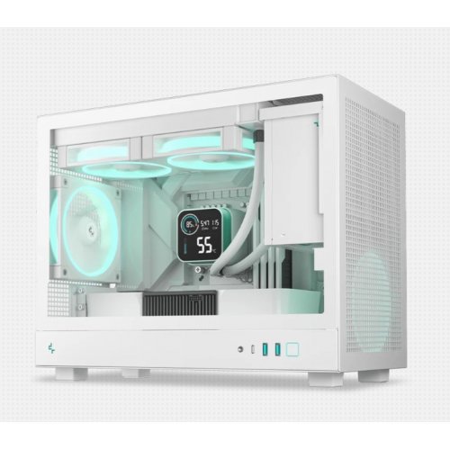 Корпус Deepcool CH160 Plus Tempered Glass без БП (R-CH160-WHNGM0-G) White купить в Украине: Киев, Днепр, Харьков, Одесса  | Проверка совместимости, низкая цена, отзывы, характеристики от TELEMART фото
