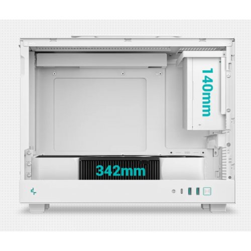 Корпус Deepcool CH160 Plus Tempered Glass без БП (R-CH160-WHNGM0-G) White купить в Украине: Киев, Днепр, Харьков, Одесса  | Проверка совместимости, низкая цена, отзывы, характеристики от TELEMART фото