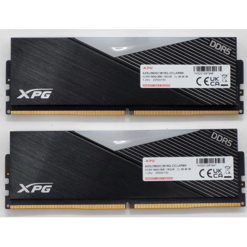 Озу ADATA DDR5 32GB (2x16GB) 5600Mhz XPG Lancer RGB (AX5U5600C3616G-DCLARBK) (Восстановлено продавцом, 808930) купить в Украине: Киев, Днепр, Харьков, Одесса  | Проверка совместимости, низкая цена, отзывы, характеристики от TELEMART фото