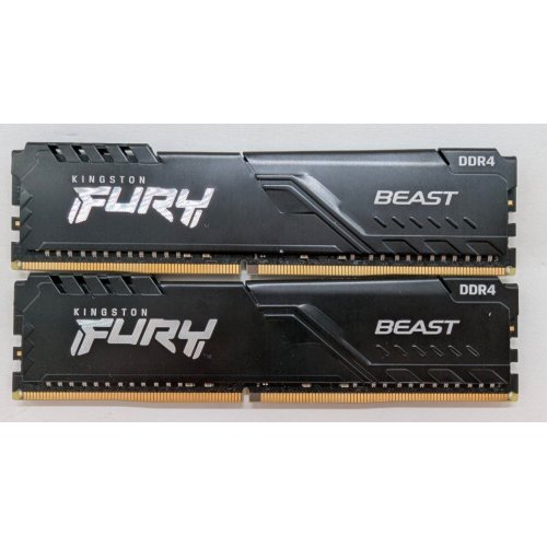 Озу Kingston DDR4 32GB (2x16GB) 3200Mhz FURY Beast Black (KF432C16BB1K2/32) (Восстановлено продавцом, 809163) купить в Украине: Киев, Днепр, Харьков, Одесса  | Проверка совместимости, низкая цена, отзывы, характеристики от TELEMART фото
