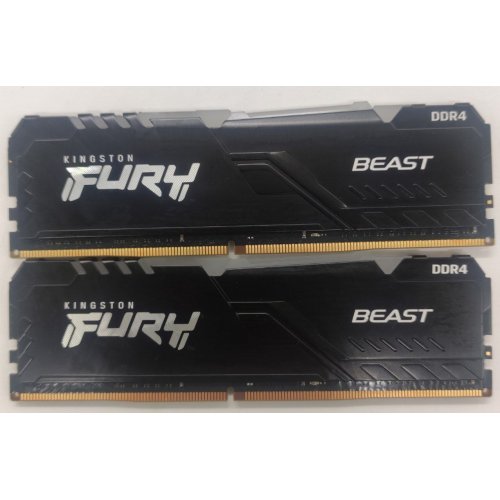 Озп Kingston DDR4 32GB (2x16GB) 3200Mhz FURY Beast RGB Black (KF432C16BB1AK2/32) (Відновлено продавцем, 809170) купити в Україні: Київ, Львів, Хмельницький, Тернопіль | Перевірка сумісності, низька ціна, відгуки, характеристики від TELEMART фото