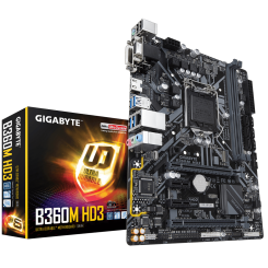 Материнская плата Gigabyte B360M HD3 (s1151-V2, Intel B360) (Восстановлено продавцом, 809185)