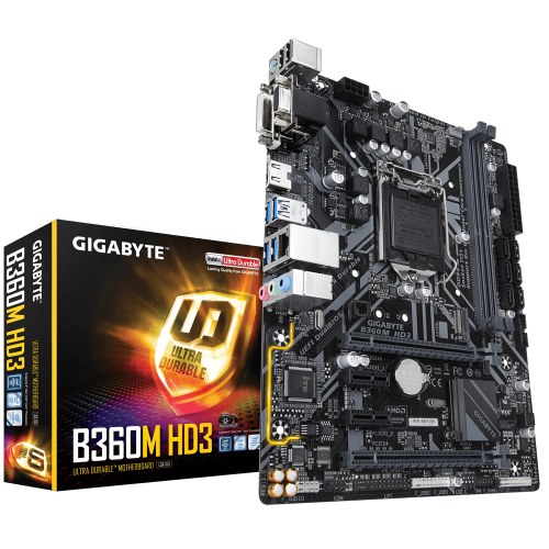 Материнская плата Gigabyte B360M HD3 (s1151-V2, Intel B360) (Восстановлено продавцом, 809185) купить в Украине: Киев, Днепр, Харьков, Одесса  | Проверка совместимости, низкая цена, отзывы, характеристики от TELEMART фото