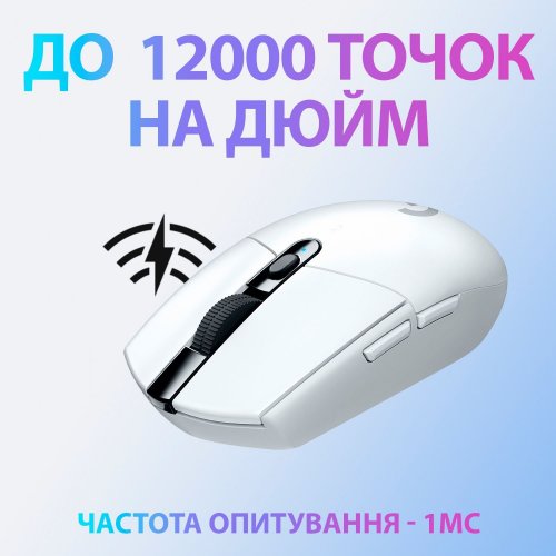 Уценка мышка Logitech G305 Lightspeed (910-005291) White (Повреждена упаковка, 809269) купить в Украине: Киев, Днепр, Харьков, Одесса  | Низкая цена, отзывы, характеристики от TELEMART фото