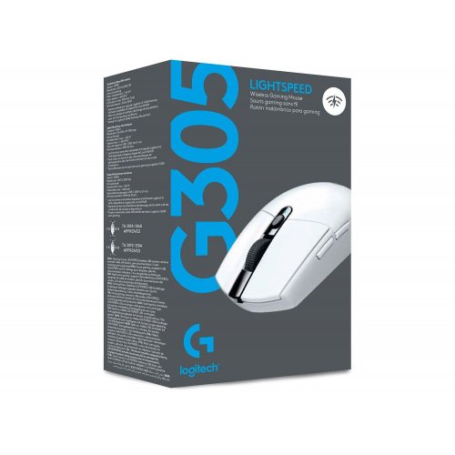 Уценка мышка Logitech G305 Lightspeed (910-005291) White (Повреждена упаковка, 809269) купить в Украине: Киев, Днепр, Харьков, Одесса  | Низкая цена, отзывы, характеристики от TELEMART фото