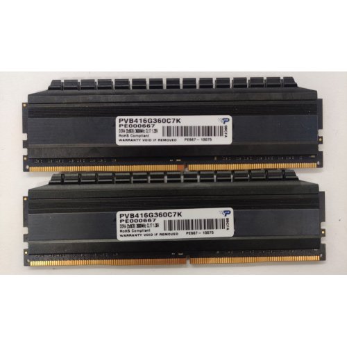 Озу Patriot DDR4 16GB (2x8GB) 3600Mhz Viper 4 Blackout (PVB416G360C8K) (Восстановлено продавцом, 809301) купить в Украине: Киев, Днепр, Харьков, Одесса  | Проверка совместимости, низкая цена, отзывы, характеристики от TELEMART фото