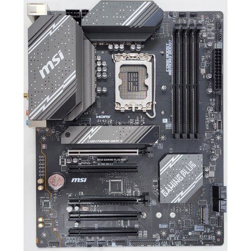 Материнская плата MSI B760 GAMING PLUS WIFI (s1700, Intel B760) (Восстановлено продавцом, 809302) купить в Украине: Киев, Днепр, Харьков, Одесса  | Проверка совместимости, низкая цена, отзывы, характеристики от TELEMART фото