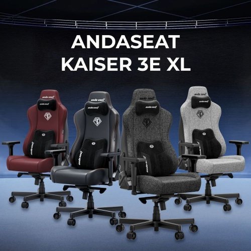 Игровое кресло Anda Seat Kaiser 3E XL Fabric (AD23YC-XL-09-B-CF-B01) Black купить в Украине: Киев, Днепр, Харьков, Одесса  | Низкая цена, отзывы, характеристики от TELEMART фото