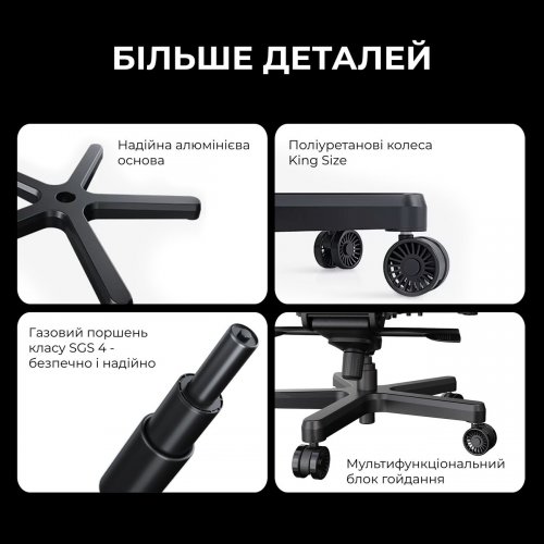 Игровое кресло Anda Seat Kaiser 3E XL Fabric (AD23YC-XL-09-B-CF-B01) Black купить в Украине: Киев, Днепр, Харьков, Одесса  | Низкая цена, отзывы, характеристики от TELEMART фото