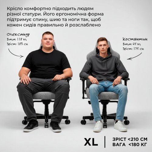 Игровое кресло Anda Seat Kaiser 3E XL Fabric (AD23YC-XL-09-B-CF-B01) Black купить в Украине: Киев, Днепр, Харьков, Одесса  | Низкая цена, отзывы, характеристики от TELEMART фото