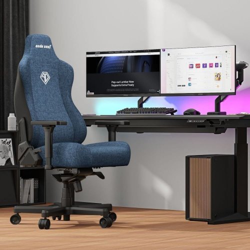 Игровое кресло Anda Seat Kaiser 3E XL Fabric (AD23YC-XL-09-S-CF-S01) Dark Blue купить в Украине: Киев, Днепр, Харьков, Одесса  | Низкая цена, отзывы, характеристики от TELEMART фото