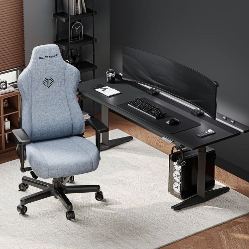 Игровое кресло Anda Seat Kaiser 3E XL Fabric (AD23YC-XL-09-T-CF-T01) Gray Blue купить в Украине: Киев, Днепр, Харьков, Одесса  | Низкая цена, отзывы, характеристики от TELEMART фото