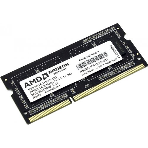 Продати ОЗП AMD SODIMM DDR3 2GB 1600Mhz (R532G1601S1S-UO) за Trade-In у інтернет-магазині Телемарт - Київ, Дніпро, Україна фото