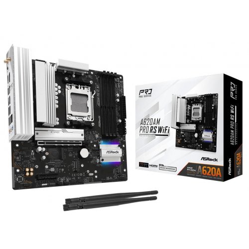 Материнська плата AsRock A620AM Pro RS WiFi (sAM5, AMD A620A) купити в Україні: Київ, Львів, Хмельницький, Тернопіль | Перевірка сумісності, низька ціна, відгуки, характеристики від TELEMART фото
