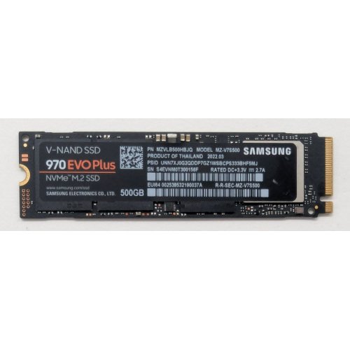 Ssd-диск Samsung 970 EVO Plus V-NAND MLC 500GB M.2 (2280 PCI-E) (MZ-V7S500BW) (Восстановлено продавцом, 809489) купить в Украине: Киев, Днепр, Харьков, Одесса  | Проверка совместимости, низкая цена, отзывы, характеристики от TELEMART фото